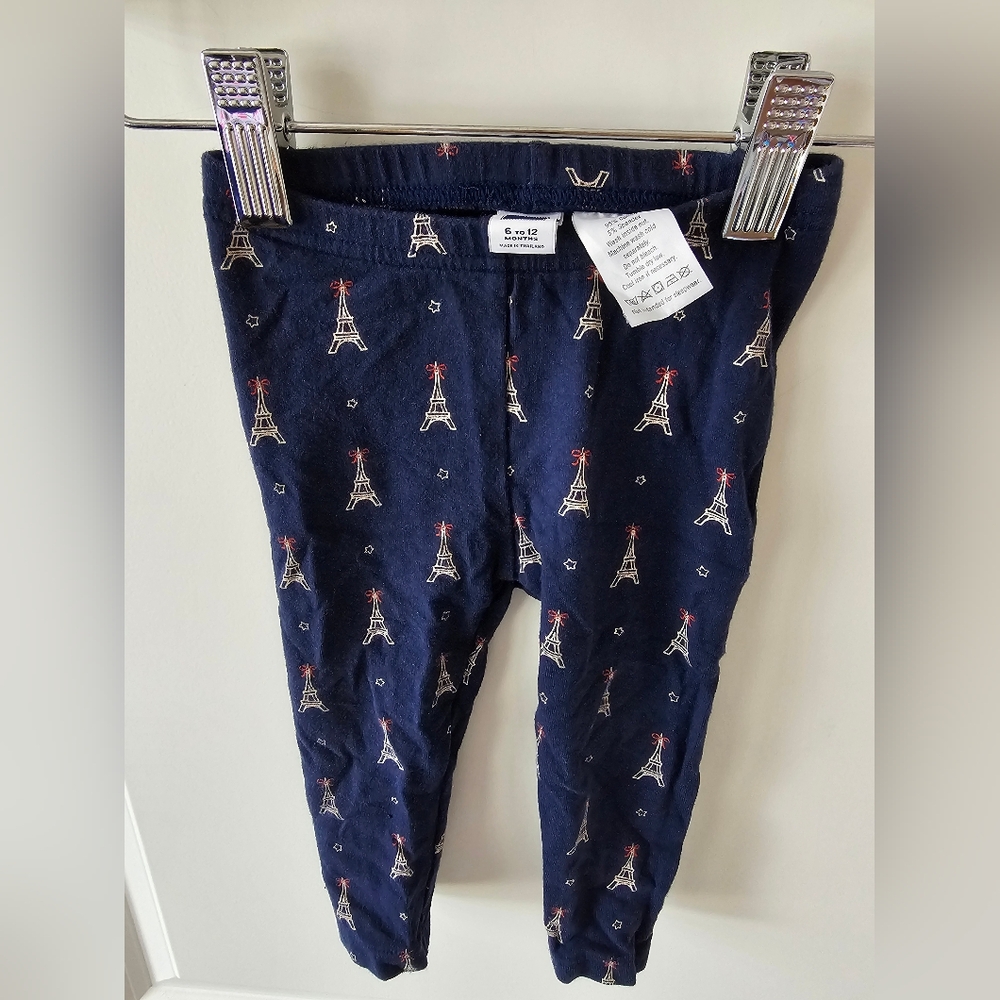 Navy Eiffel Tower Print Leggings And Sweatshirt